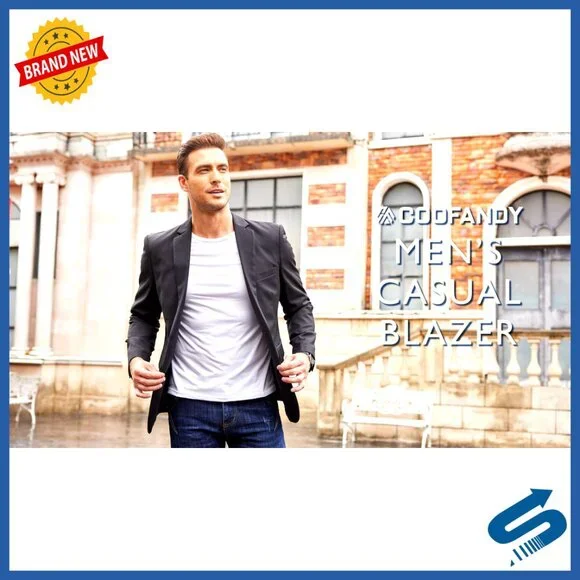 Slim Fit Sport Coat Blazer One Button Business Casual Jacket Polyester Spandex